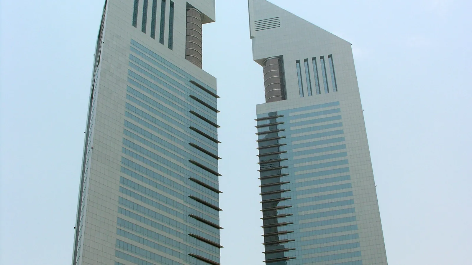 Towers in the DIFC seen from below, the district a foreign owner can hold outright