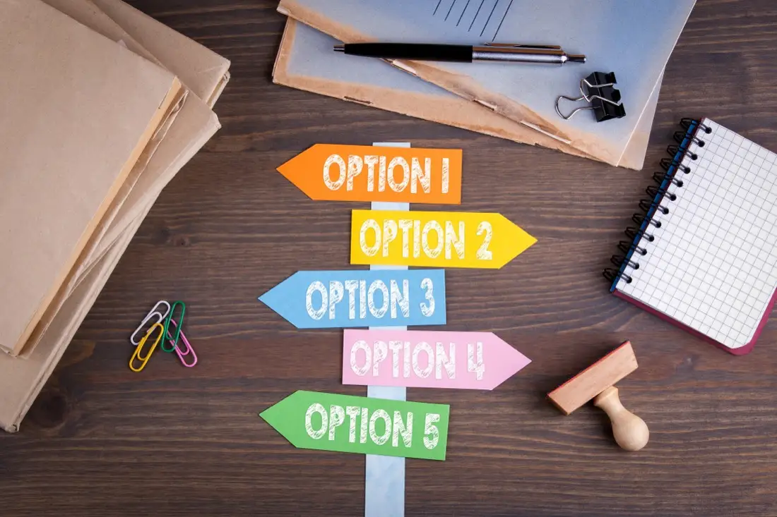 A set of options laid out for comparison, the nine structuring objectives this library sets against each other